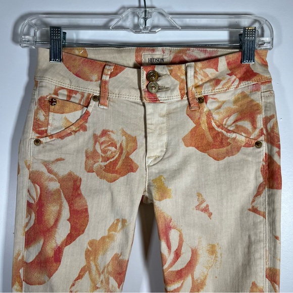 Hudson Collin Crop Floral Skinny Stretch Denim Jean Size 24 EUC - Picture 3 of 16